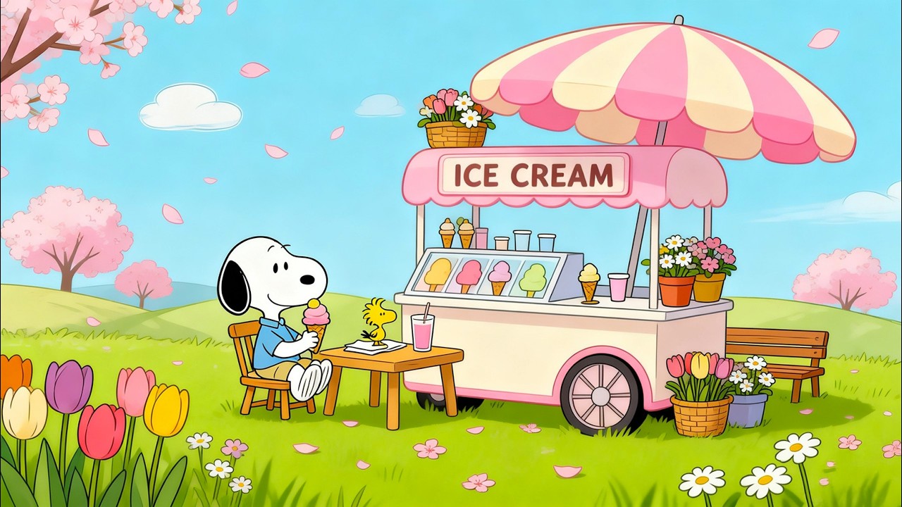 Snoopy&rsquo;s Spring Ice Cream Cafe 🍦🌸 Cozy Lofi Beats for Study, Focus & Unwind