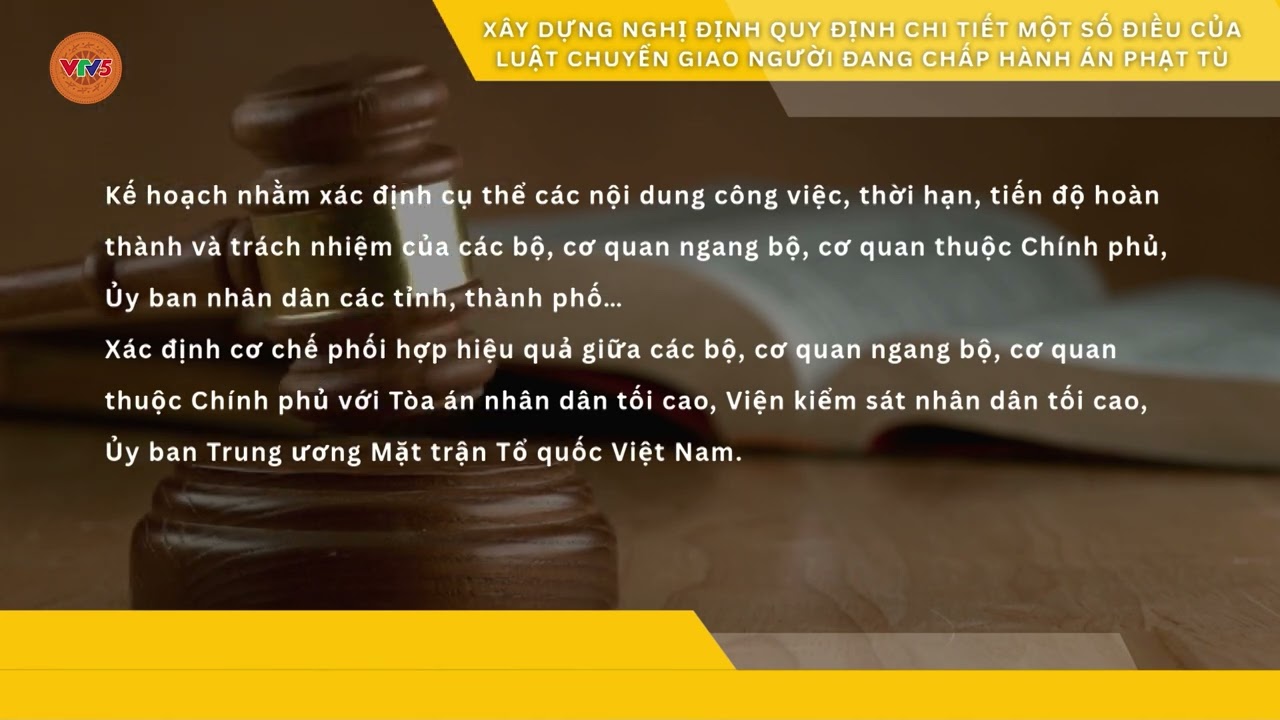 XÂY DỰNG NGHỊ ĐỊNH QUY ĐỊNH CHI TIẾT MỘT SỐ ĐIỀU LUẬT CHUYỂN GIAO NGƯỜI ĐANG CHẤP HÀNH ÁN PHẠT TÙ