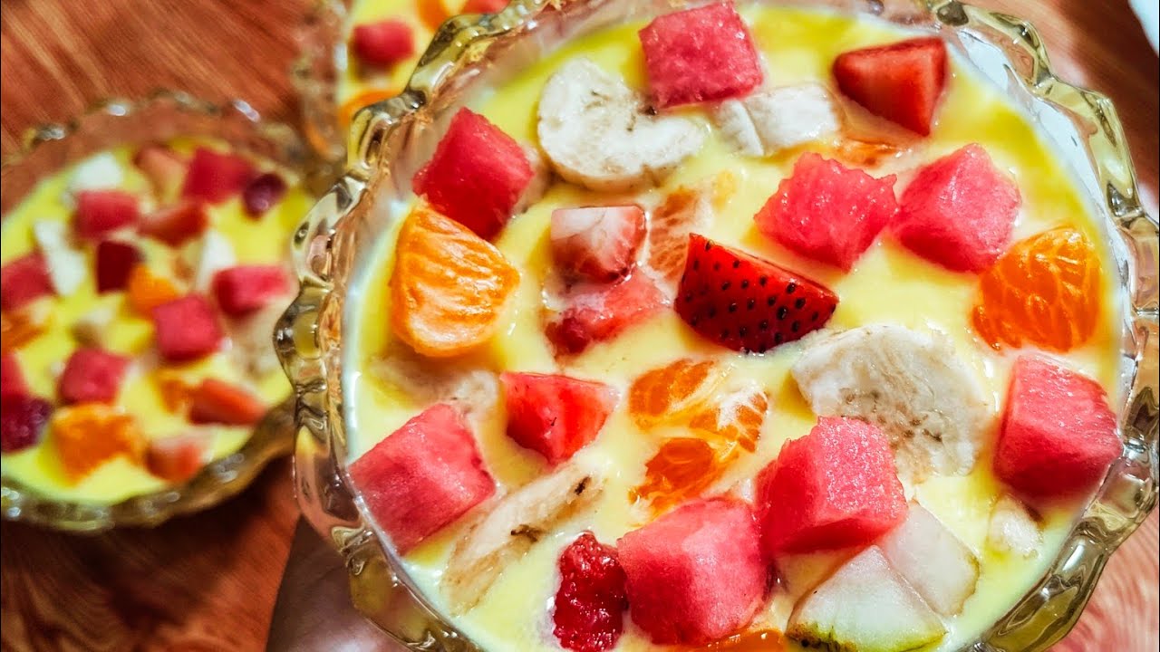 ইফতার স্পেশাল ক্রিমি ফ্রুট কাস্টার্ড রেসিপি | Fruit Custard Recipe | Ramadan Special Dessert |