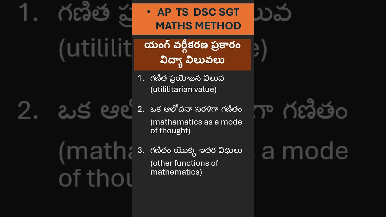 | MATHS METHOD AP TS DSC SGT SA MATHS |  #ssomnsacademy |