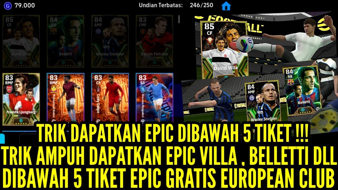 TRIK AMPUH DIBAWAH 5 TIKET DAPATKAN EPIC GRATIS VILLA , BELLETTI , SNEIJDER, FLETCHER & LJUNGBERG !
