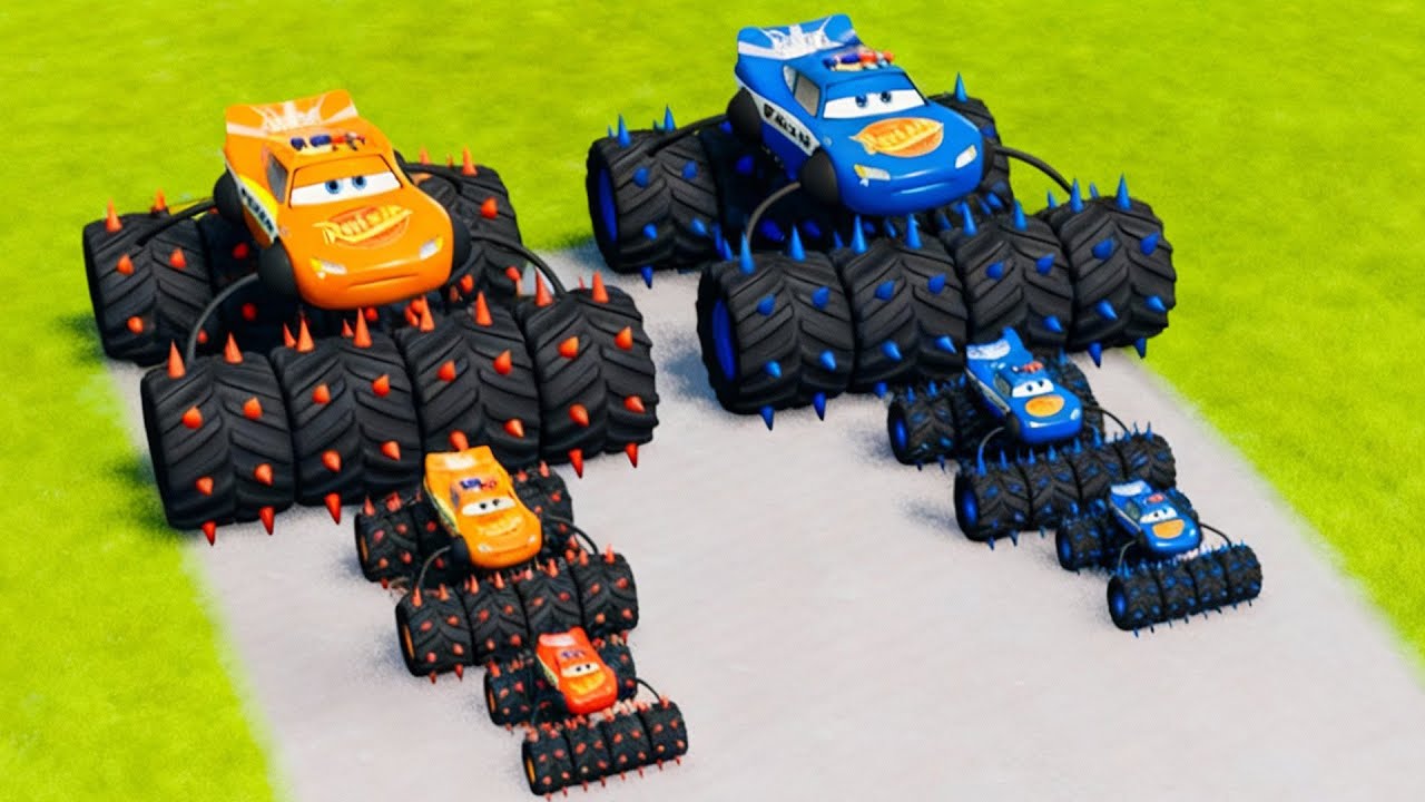 Big & Small McQueen Police VS Train | BeamNG.drive