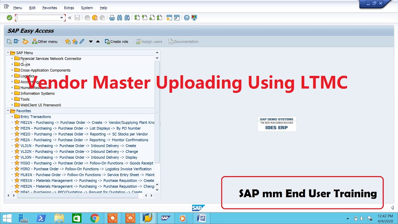 Vendor Master Uploading Using LTMC
