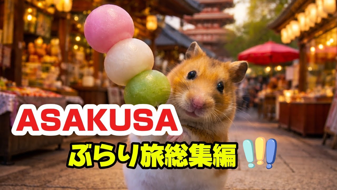 Purin’s Asakusa Stroll 🐹 ｜プリンのほっこり浅草ぶらり旅｜Compilation【食いしん坊ハムスターのプリン】