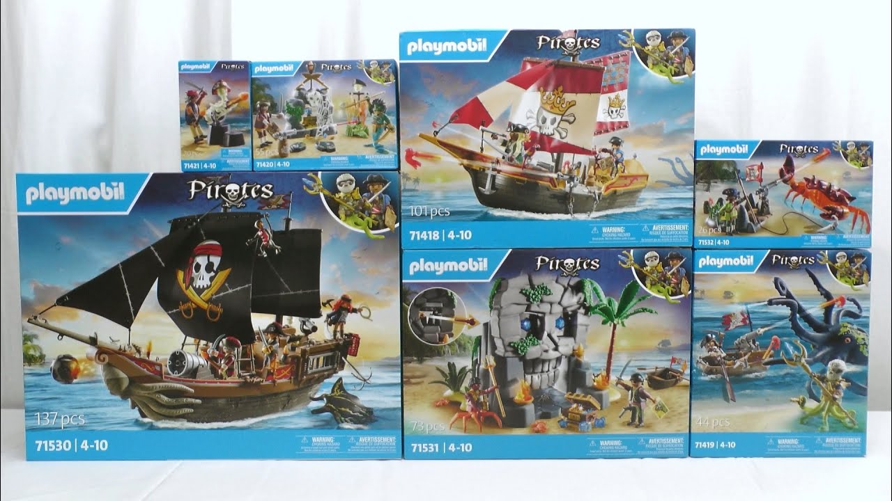Unboxing Playmobil : Les pirates (2024) – 71418, 71419, 71420, 71421, 71530, 71531, 71532