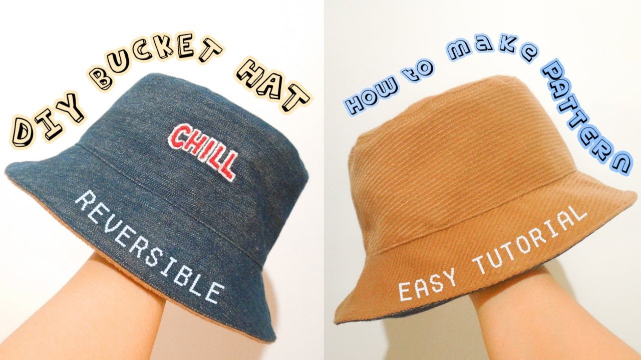 DIY BUCKET HAT!✨ How To Make a Bucket Hat Pattern / Recycling Old Clothes / DIY by Ruffa