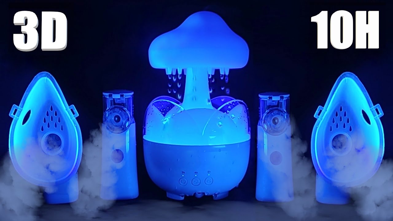 🌧️ АСМР: 3D-аэрозоль с четырьмя распылителями и невероятный проливной дождь для сна ☂️