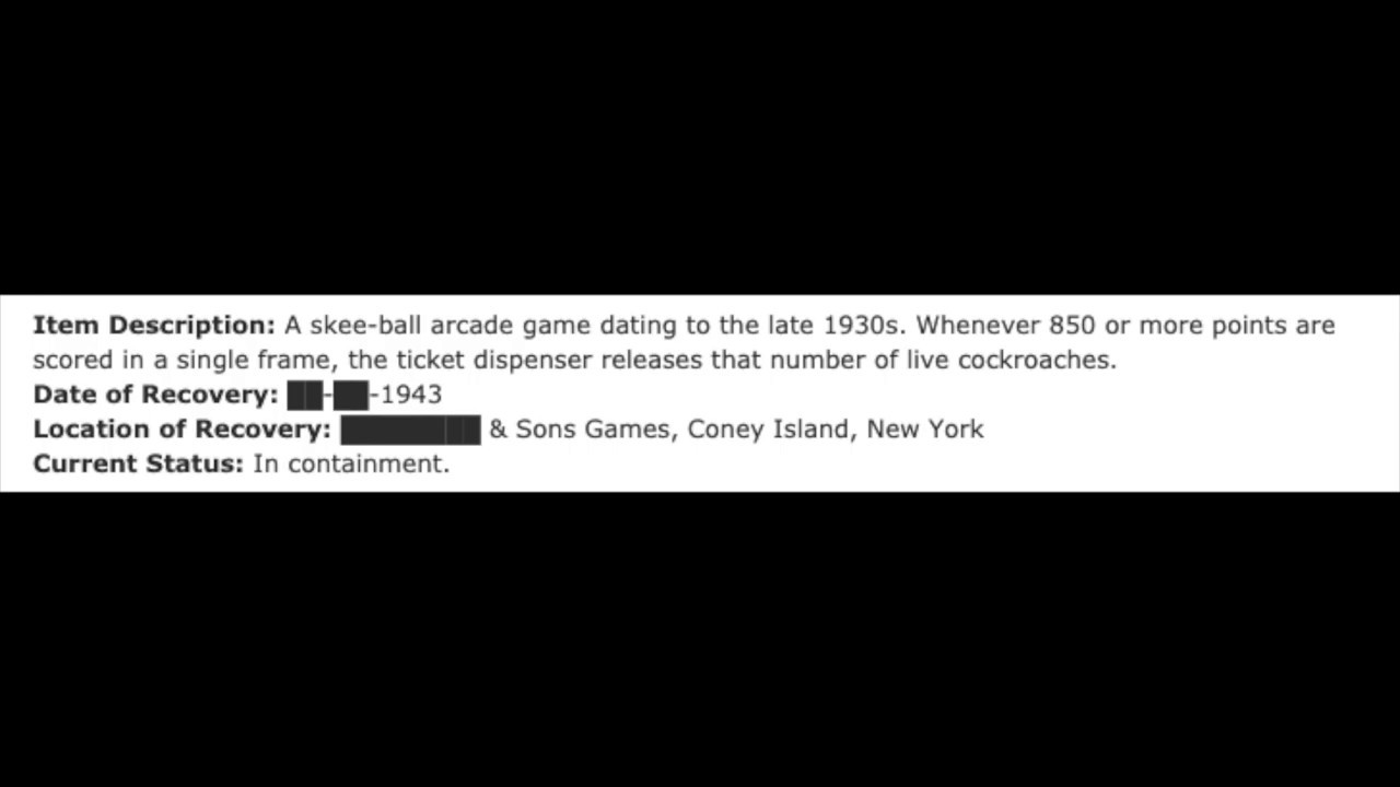 SCP - Log of Anomalous Items out-of-context