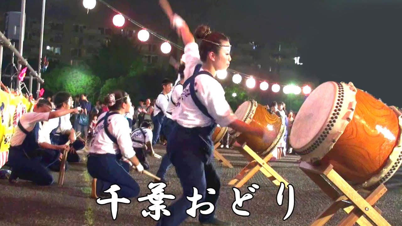 和太鼓演奏 千葉おどり -  2015.8.16真砂夏祭り 千葉神楽太鼓