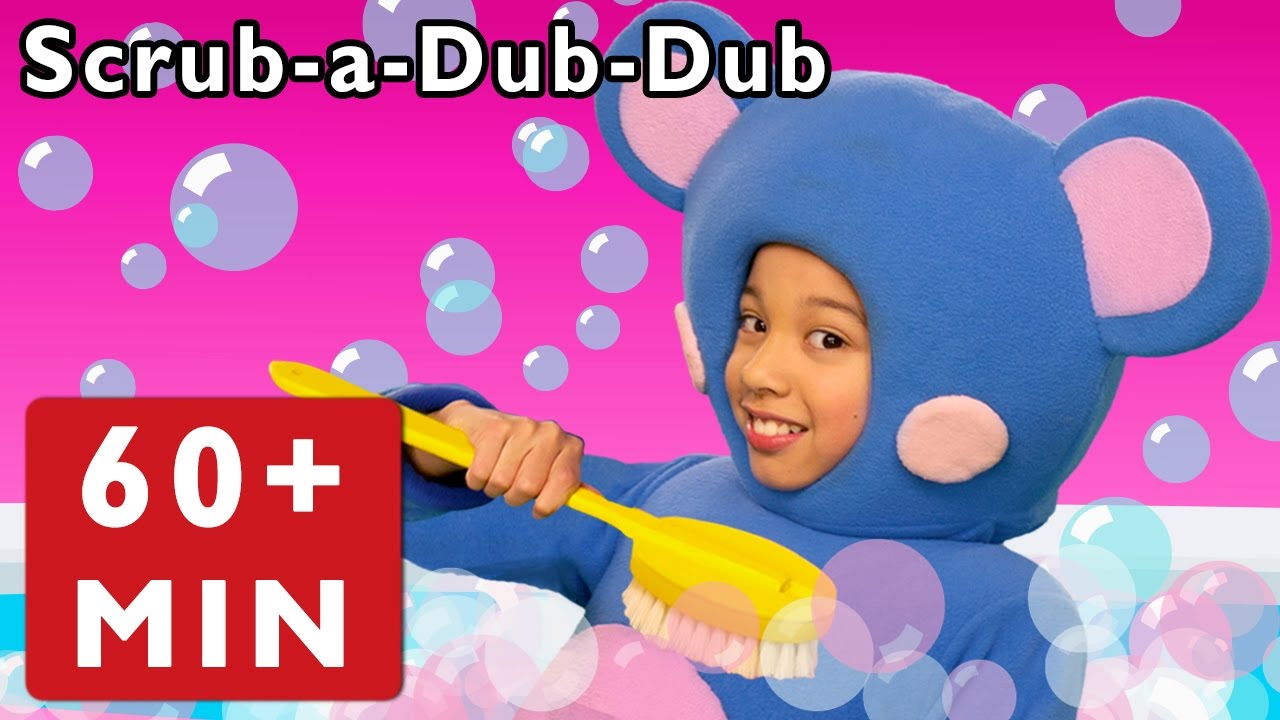 Scrub-a-Dub-Dub + More | Real Mouse in the Bath | Mother Goose Club Phonics Songs