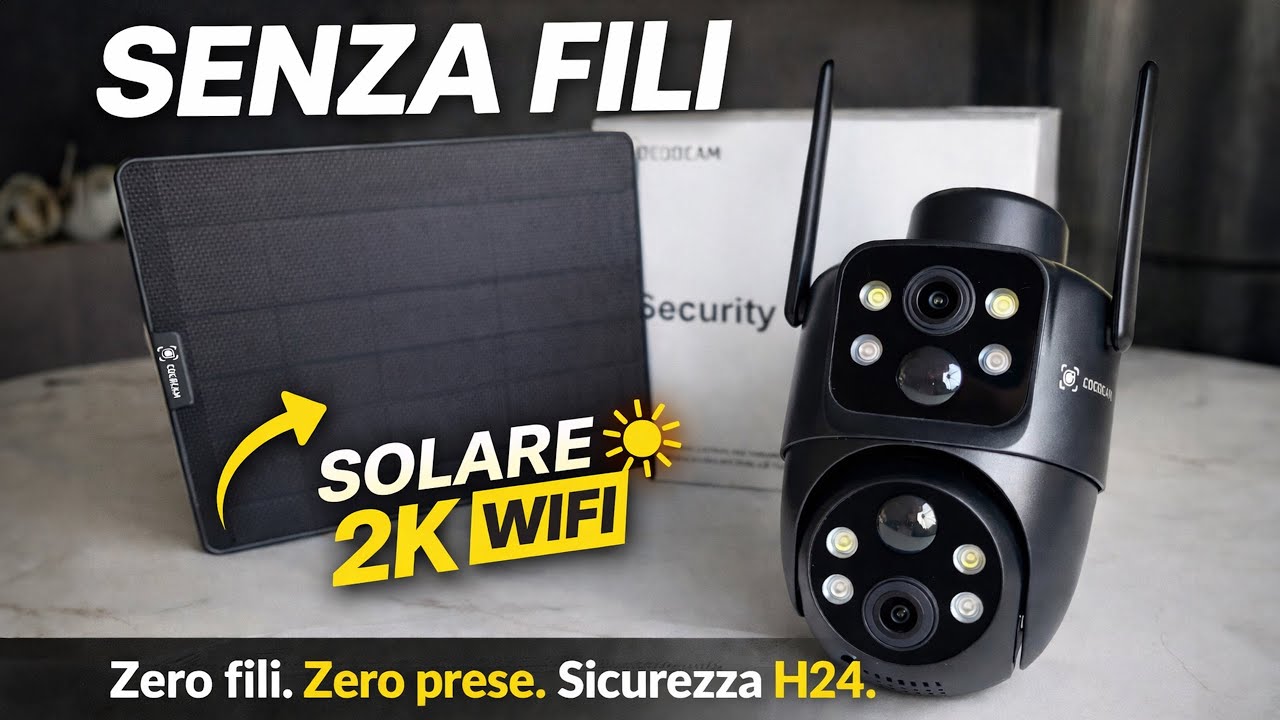 COCOCAM Q3 Recensione 🔒 Telecamera Solare WiFi 6 con Doppio Obiettivo 2K | Sicurezza Senza Fili