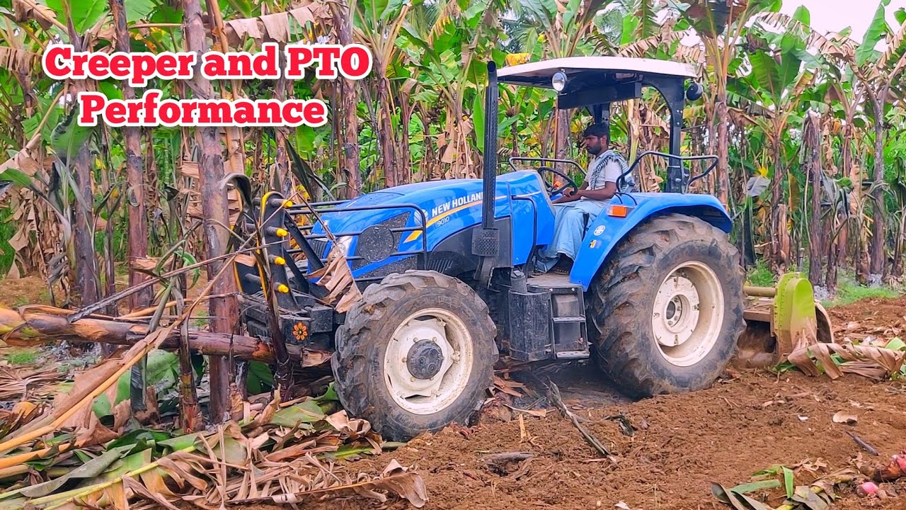 Роторная косилка New Holland 9010 Excel + GS Rhinocer Rotavator для мульчирования бананов | Мощно...