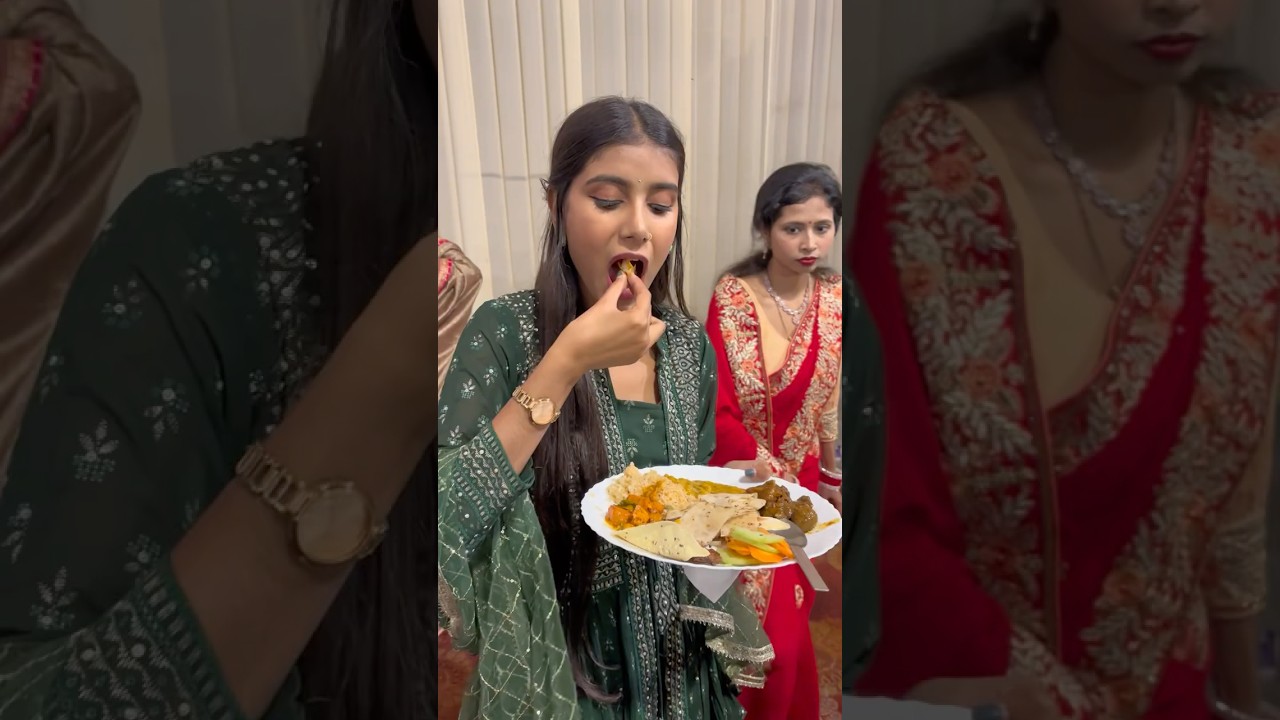 What i ate in a Bihari wedding reception❤️🤤 | #shorts