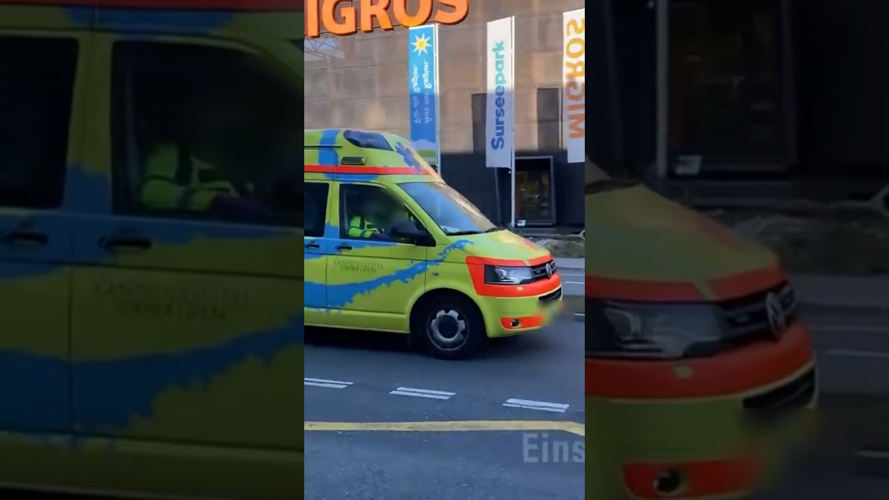 🚑Swiss Ambulance responding with Dutch Siren🇨🇭🇳🇱