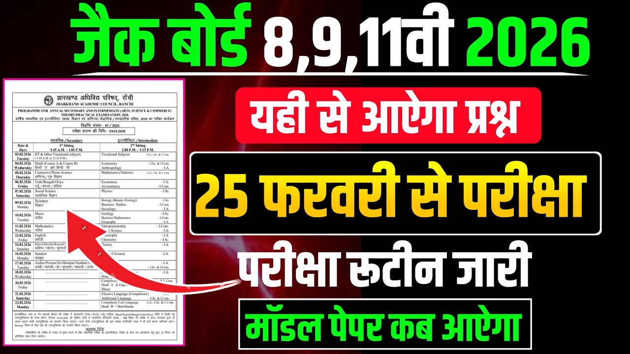 परीक्षा रुटिन कैसे देखें 🤔 | Jac board class 8,9,11 Exam Date reales ho gya h 😭😭