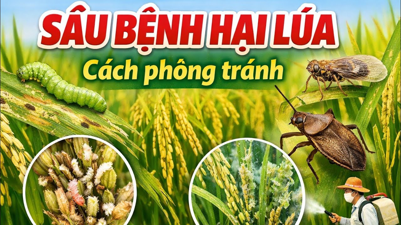 Các loại sâu bệnh thường gặp trên ruộng lúa?