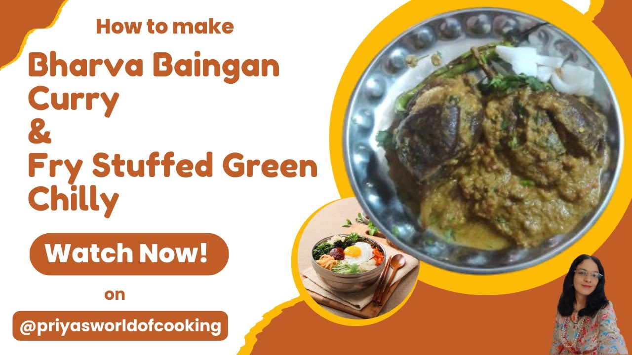 Bharva Baingan Curry & Stuffed Green Chilly Recipe @priyasworldofcooking #asmrcooking #bharva