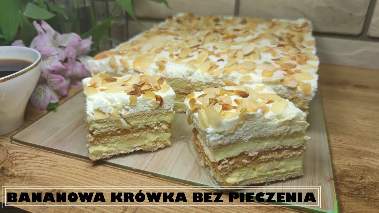 🍌 Bananowa kr&oacute;wka 🐄 - ciasto bez pieczenia 🍰