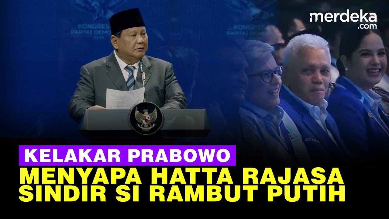 Kelakar Prabowo Sapa Hatta Rajasa di Kongres Demokrat: Kita Juga Punya Rambut Putih