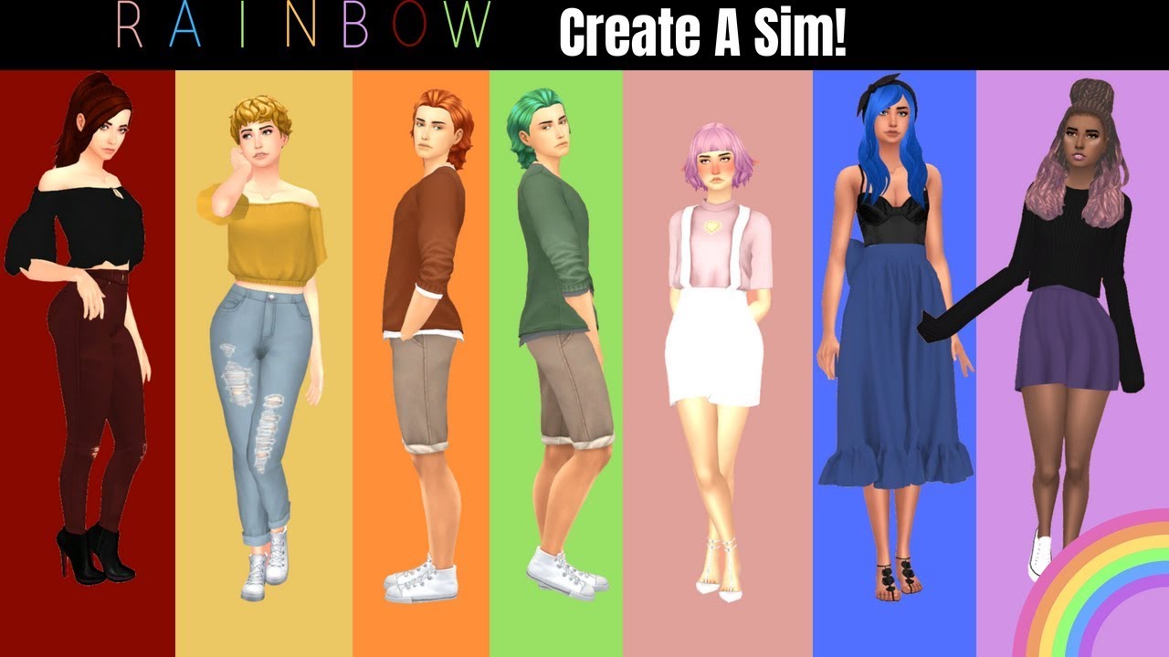 Rainbow CAS 🌈 || CREATE A SIM || The Sims 4