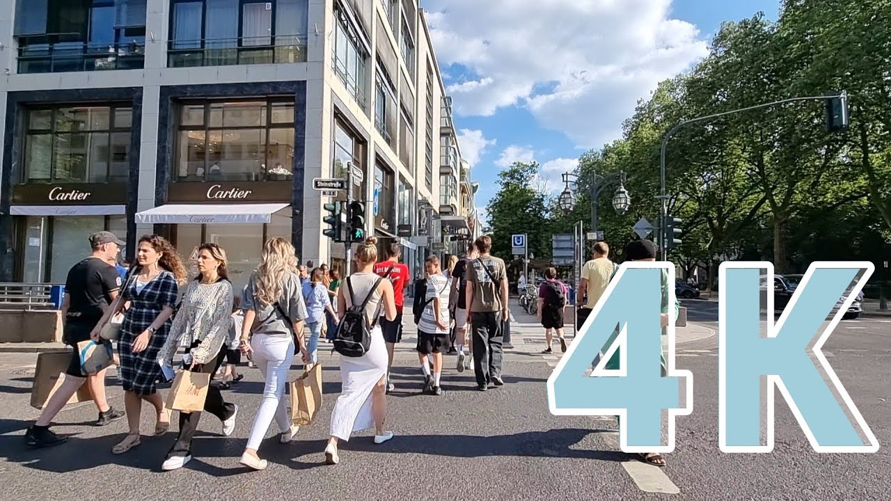 DÜSSELDORF🇩🇪City shops Germany,Walking tour 4k 60fps, summer walk ,Beautiful Tourist city of Germany