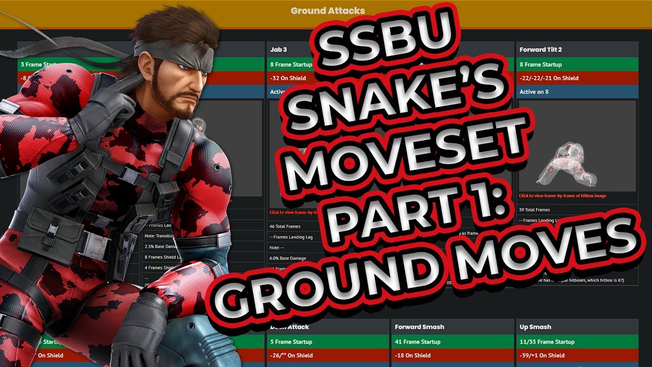 SSBU In-Depth Snake Moveset Tutorial Part 1: Ground Moves