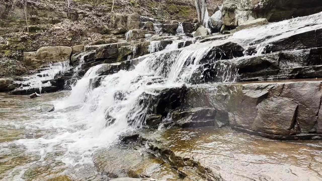 Peaceful Flowing Falls in Appalachia 4K (1 HOUR) White Noise for Sleep and Relaxation