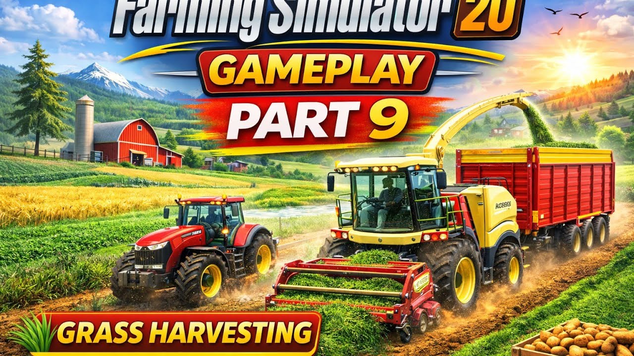 Grass harvesting 😅. Part9😁. #viral #farmingsimulator 