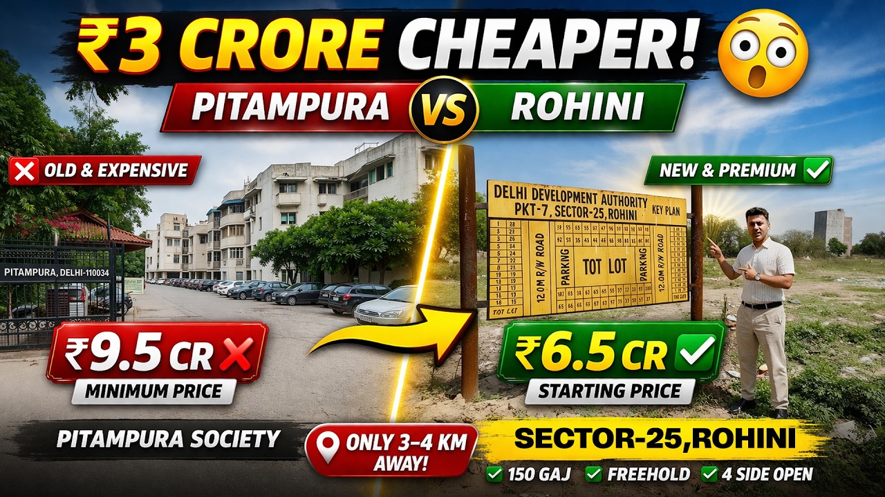 Plots in Delhi - Rohini Sector 25 Pocket 7 |Tour | DDA Plot |Rohini vs Pitampura Property Comparison
