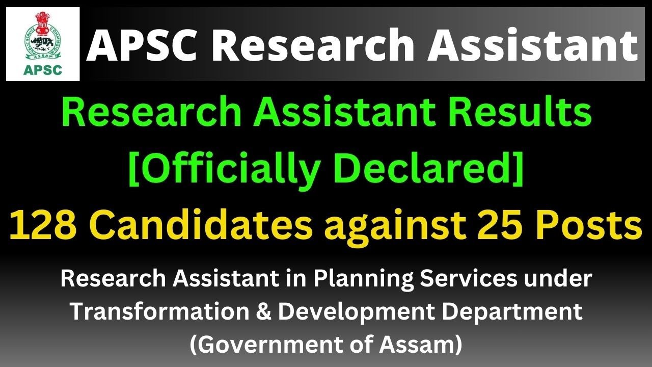 APSC Research Assistant: Written Examination Results