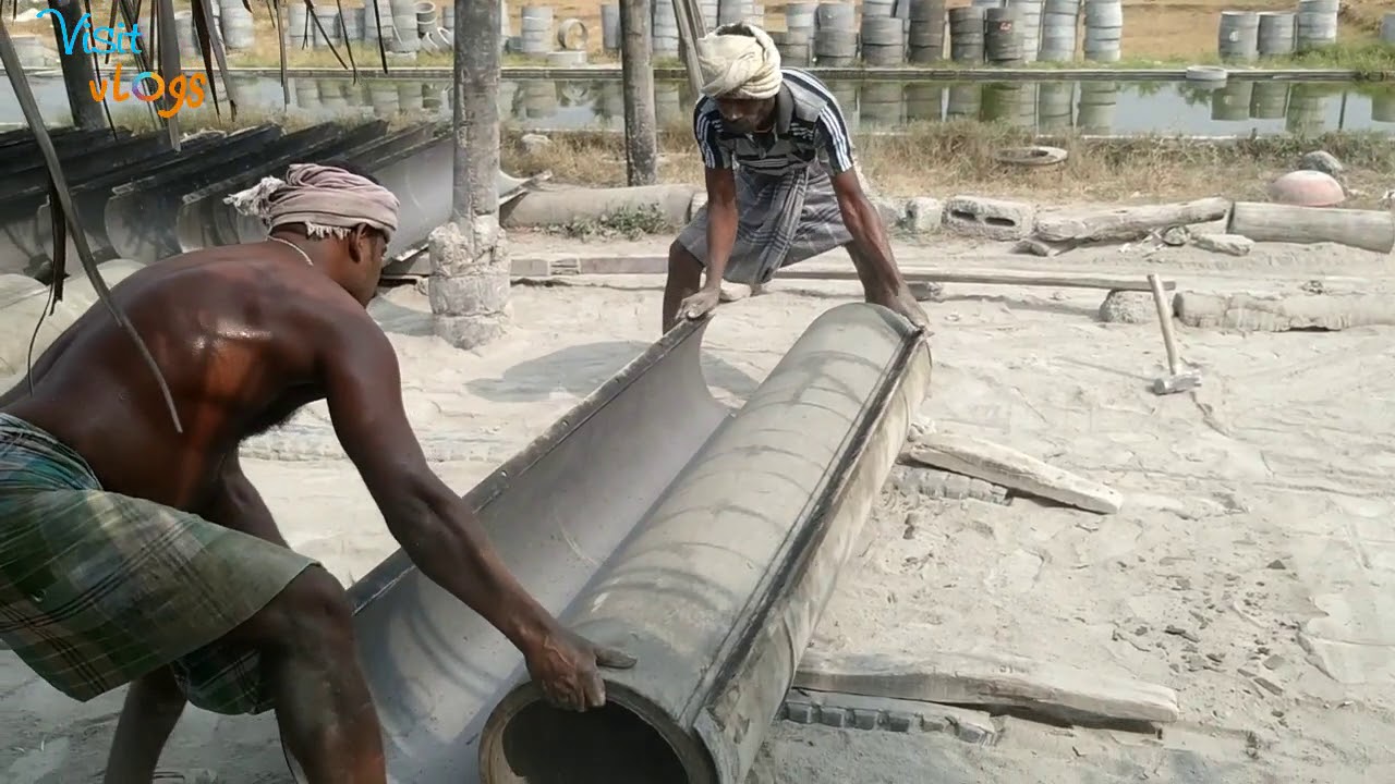 cement pipe making | Cement Pipes Manufacturing Process | Concrete Pipe Manufacturing
