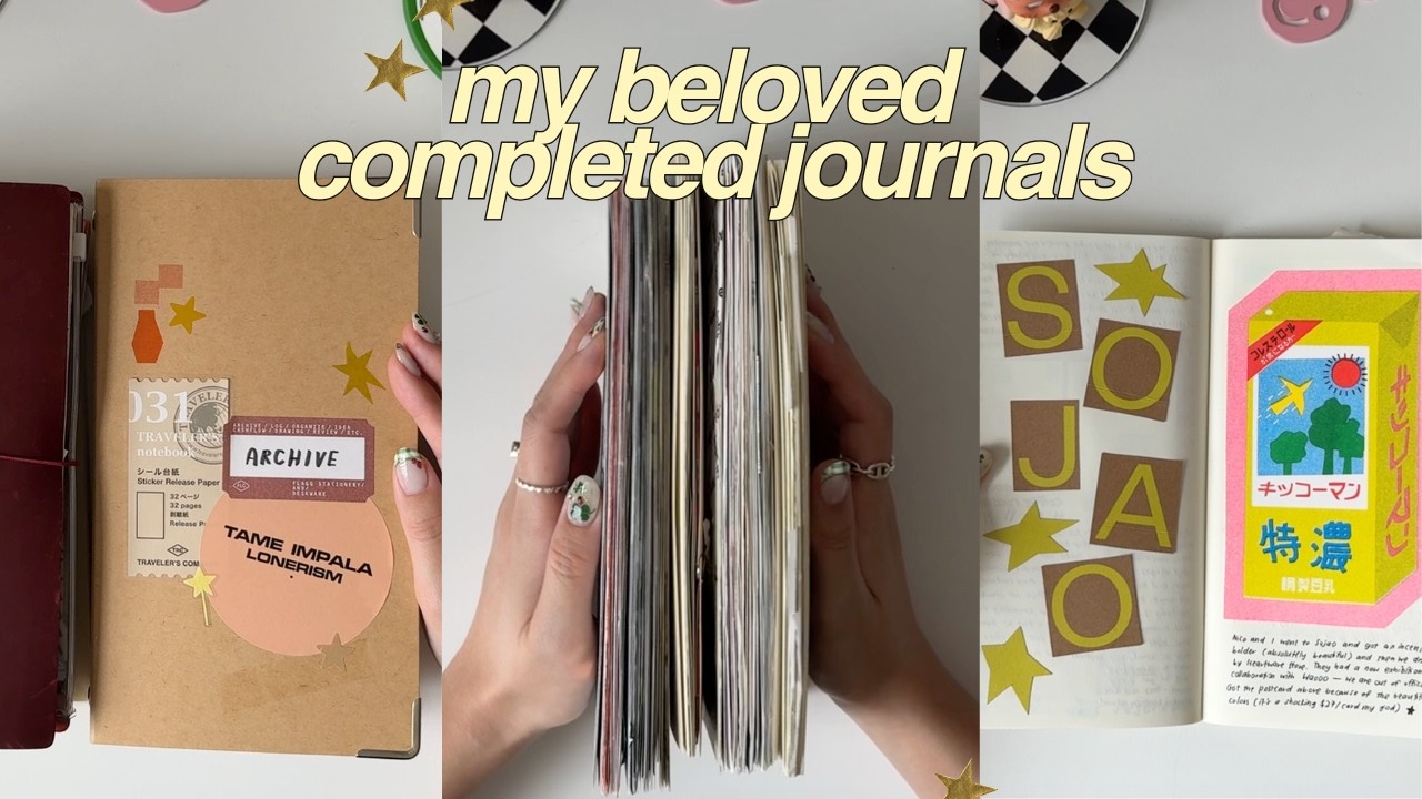a cozy flipthrough of my completed journals ☕ | traveler's notebooks + mini haul