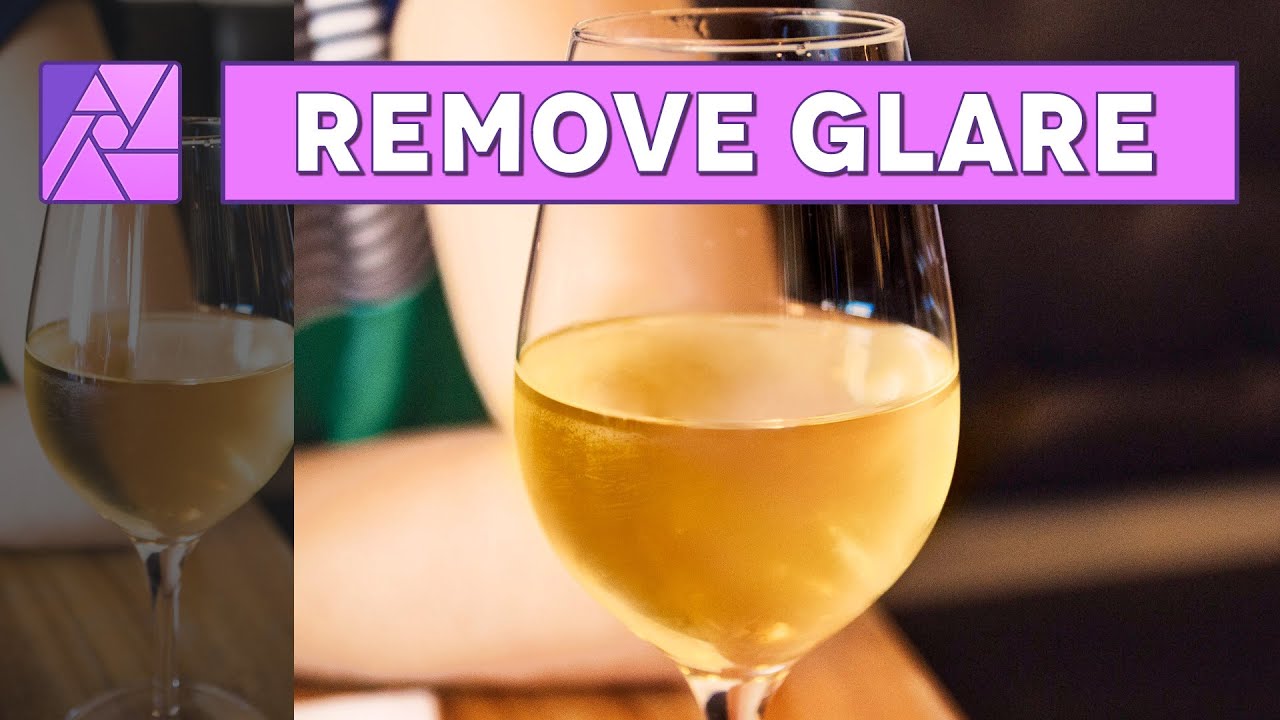 How to remove glare and reflections from glasses in food photos using Affinity Photo