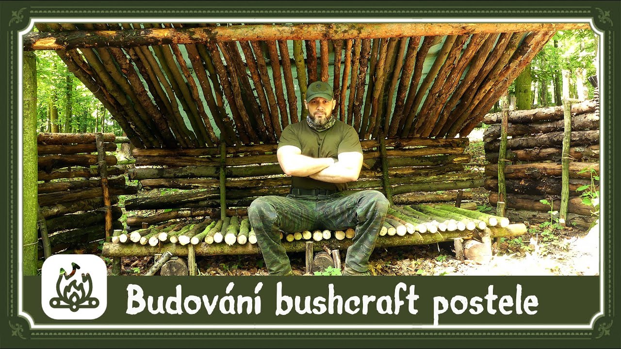 Stavba př&iacute;stře&scaron;ku 3. d&iacute;l - Bushcraft postel 🪓