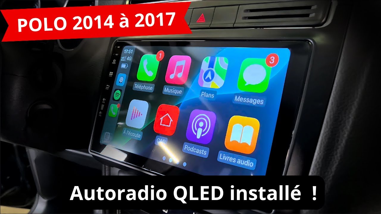Installez un Autoradio Android QLED sur VW Polo 5 phase 2 6C  avec CarPlay et Android auto sans fil