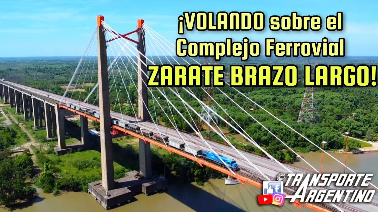 🤯✈️ ¡IMPERDIBLE VISTA AÉREA de un Tren del URQUIZA CARGAS cruzando el PUENTE ZARATE BRAZO LARGO!