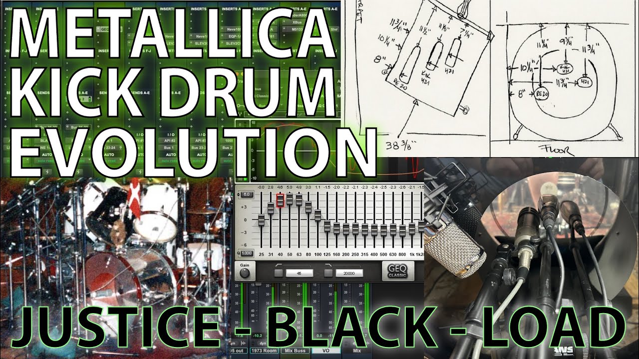 Metallica Kick Drum Micing Techniques, Lars' Tone from Justice, Black, and Load Studio Sessions