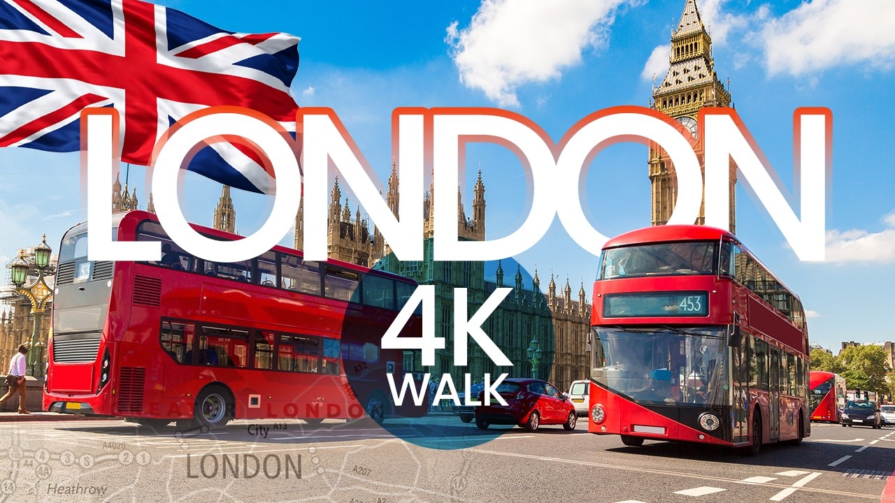 London 2025 Walking Tour 4K Only Natural City Sounds Hot Summer