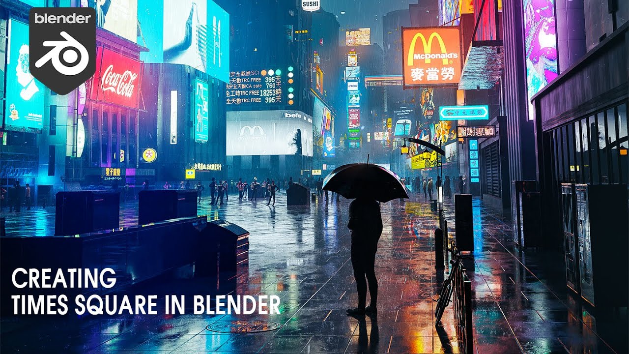 TIMES SQUARE - Blender /Photoshop Speed art