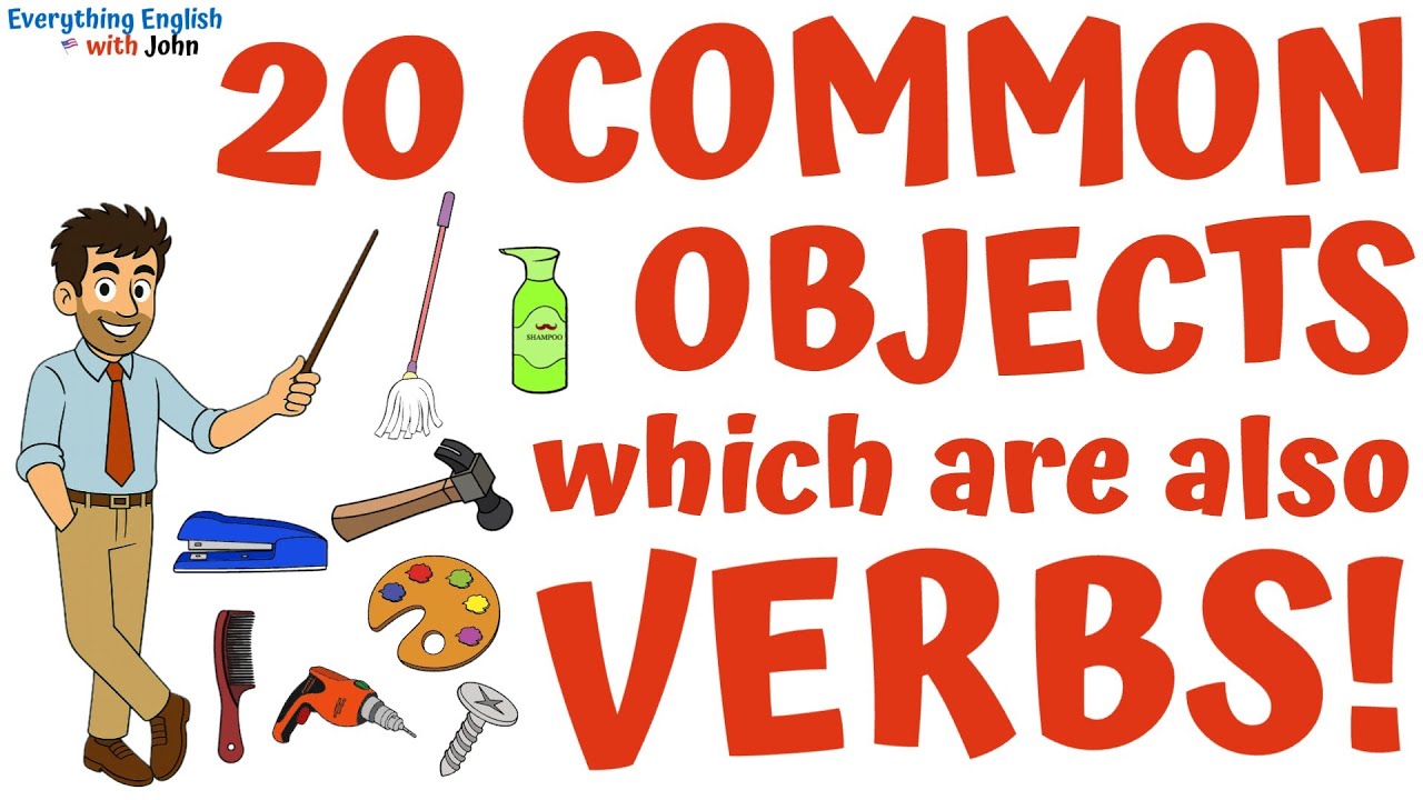Learn 20 COMMON Verbs Which are also Objects - Full English Class