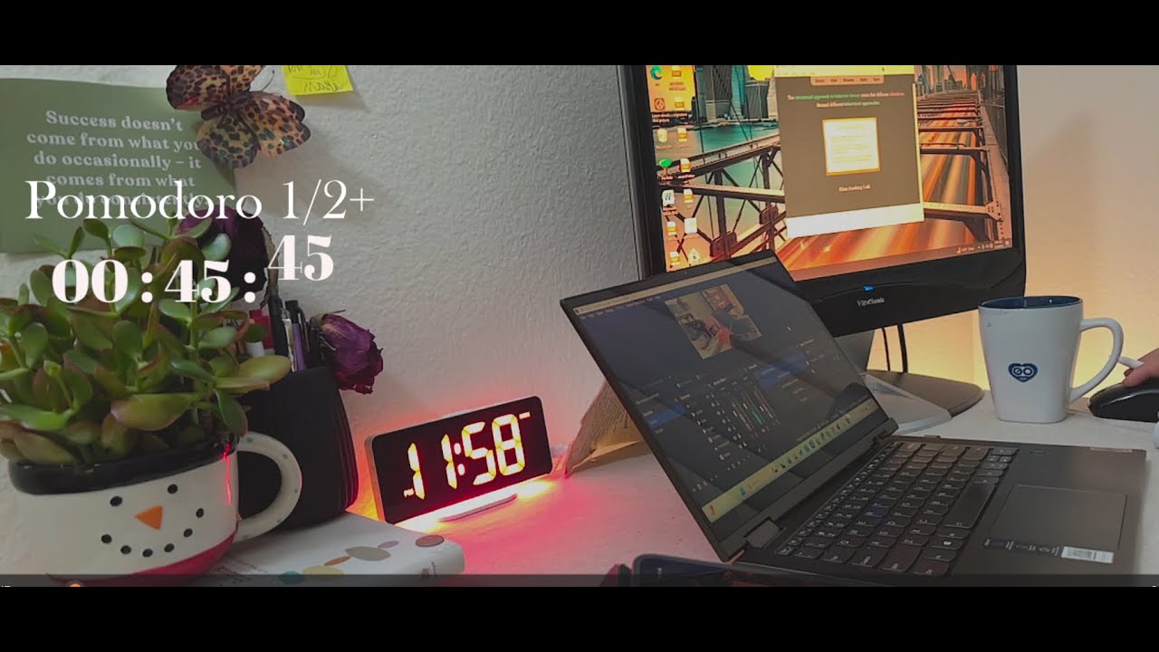 Let’s Study for Midterms Together | 2 Hour Focus | 50/10 Pomodoro | Calm Rain Abmience