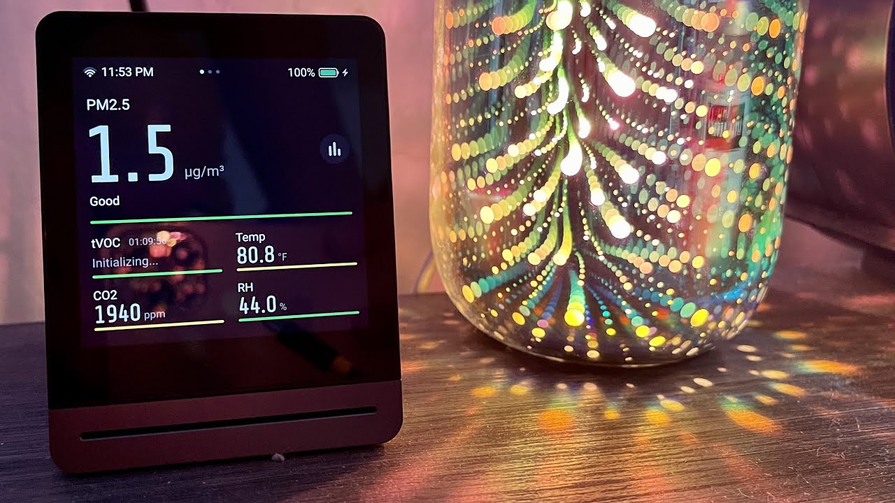 Qingping Smart Indoor Air Quality Monitor (PM2.5, CO2, TVOC, Temperature, and Humidity)