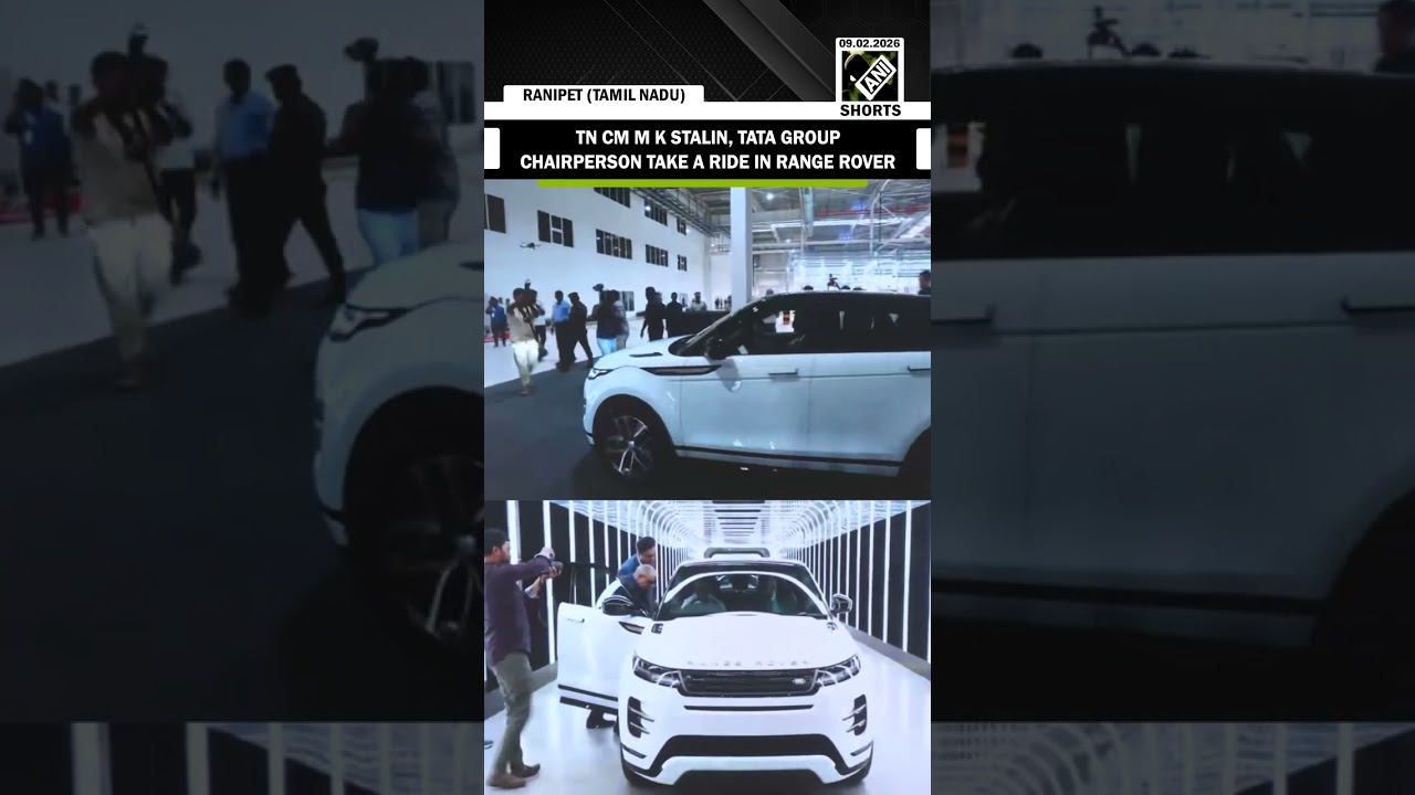 TN CM M K Stalin, Tata group Chair N Chandrasekaran take a ride in Range Rover during inauguration