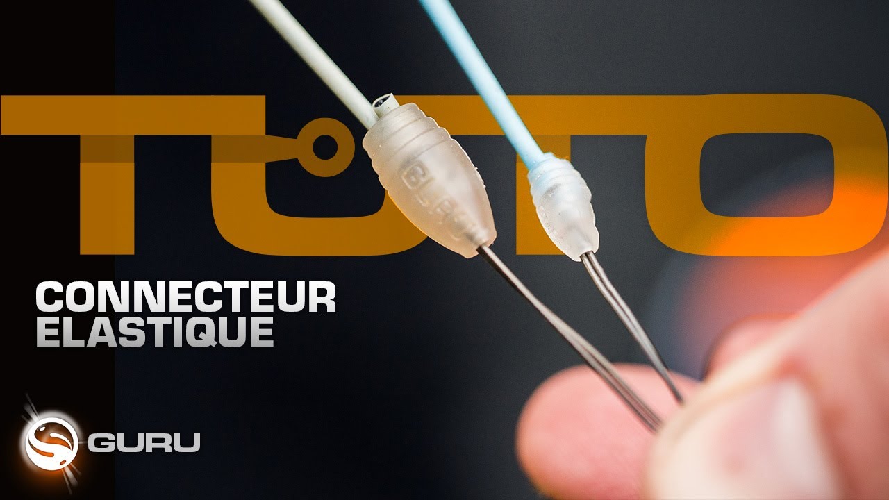 P&ecirc;che en carpodrome : Montage du connecteur dacron sur l'&eacute;lastique du kit de canne.