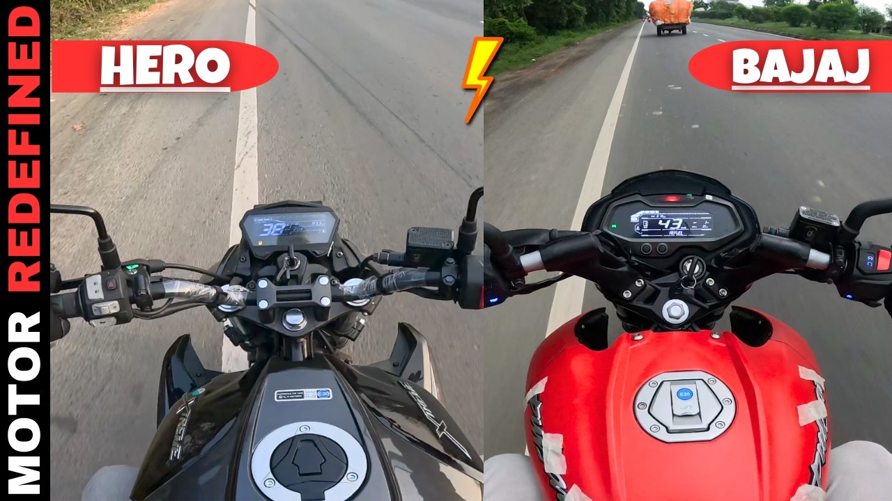 2024 Bajaj Pulsar NS125 Wide Tyres Vs Hero Xtreme 125R Ride Comparison | Motor Redefined.