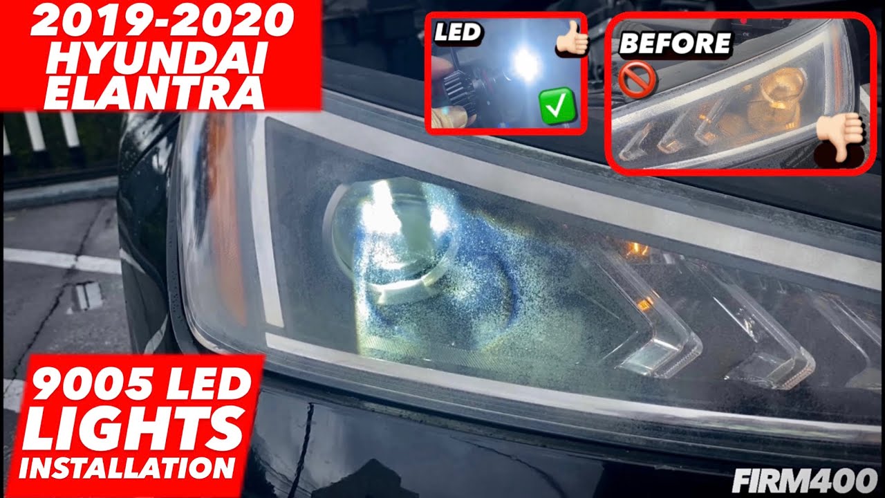 2019-2020 HYUNDAI ELANTRA 9005 LED LIGHTS HEADLIGHT BULB INSTALLATION