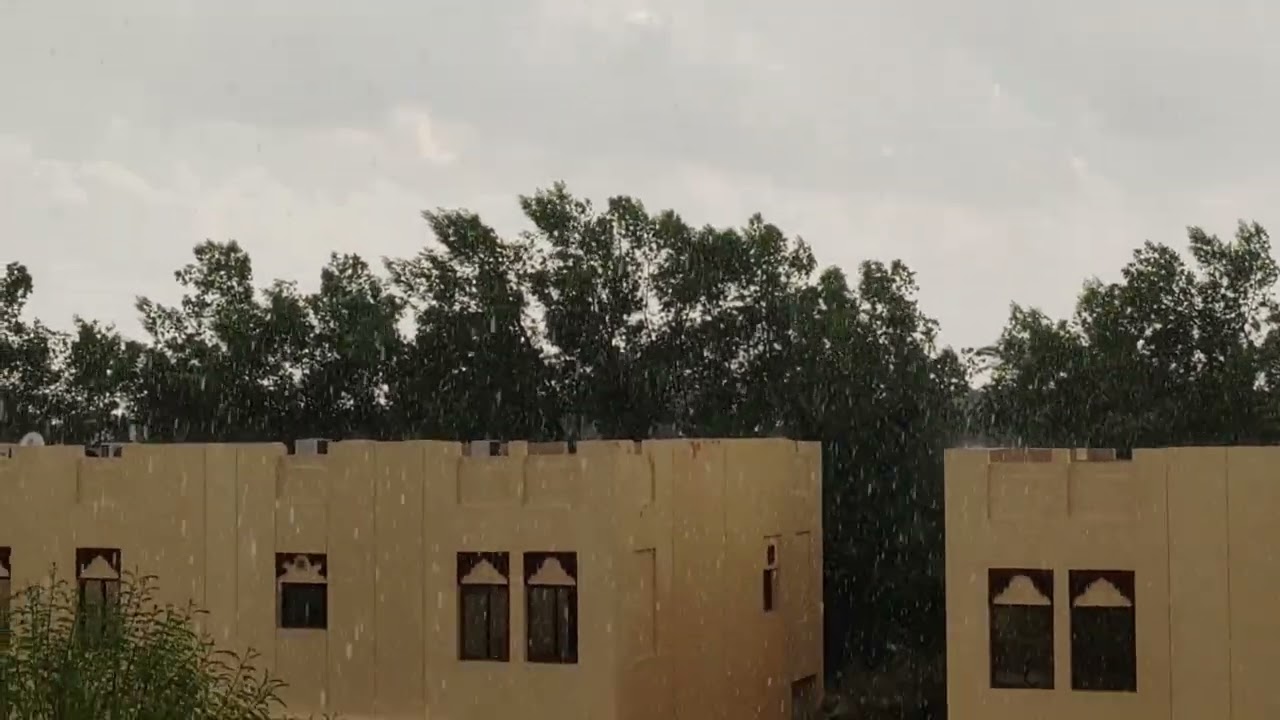 Winter's first rain in qatar, heavy rain, rain sound@AllinOneQatar2