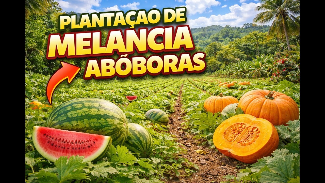 Nossa Plantação de Melancia e Abóbora Está Crescendo!