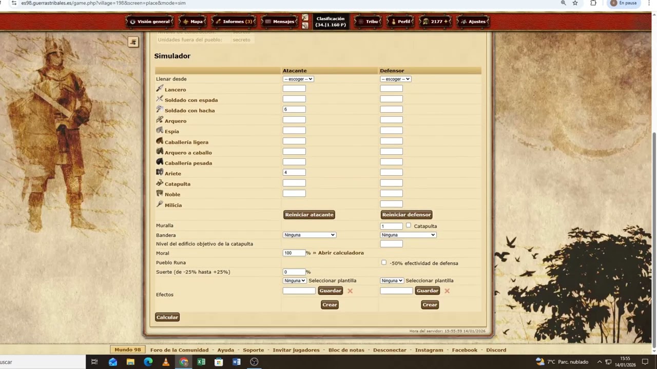 Guerras Tribales - Mundo 98 - Día 8: Arietes