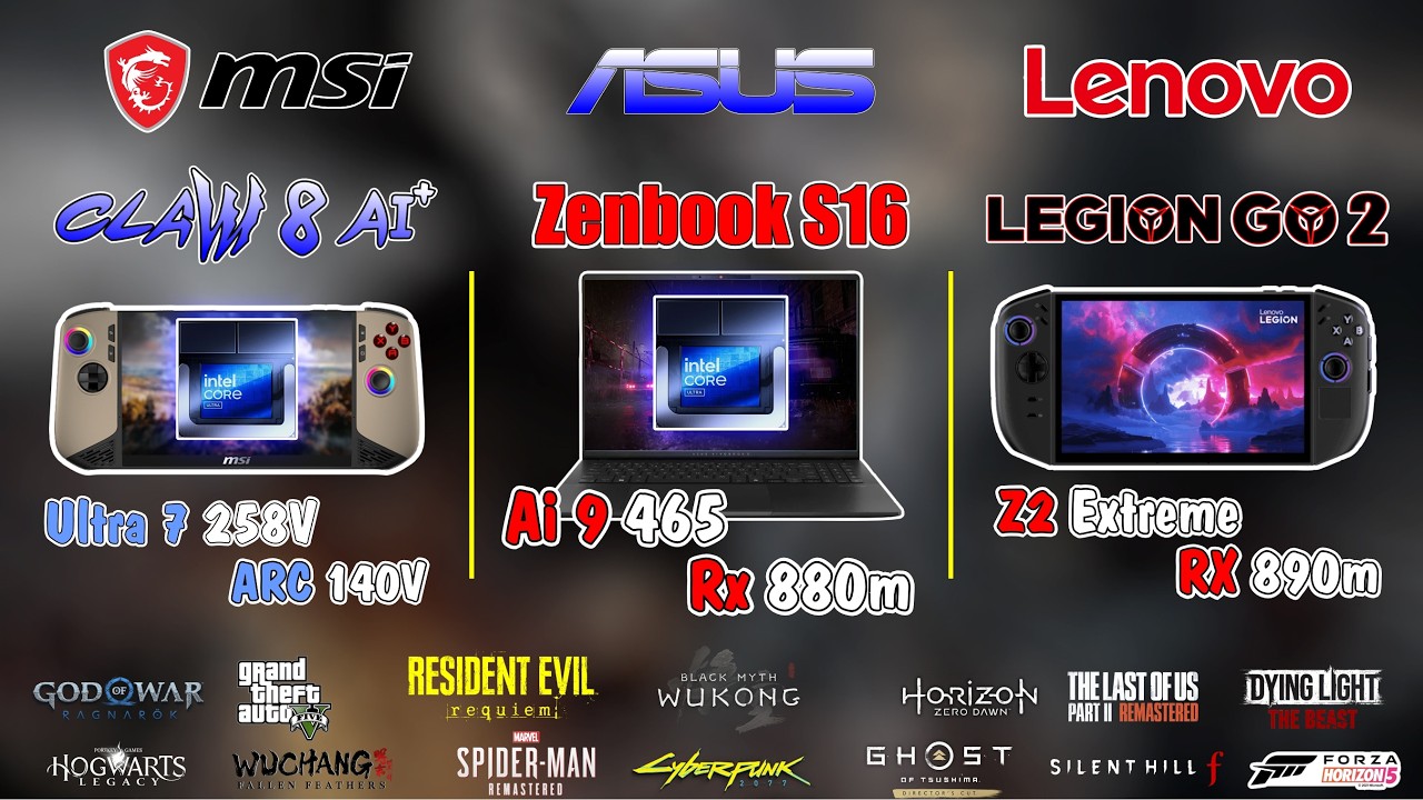 Ai 9 465 & Ultra 7 258V & Z2 Extreme | RX 880m & ARC 140V & RX 890m Test FSR 4.0 & XeSS 3.0